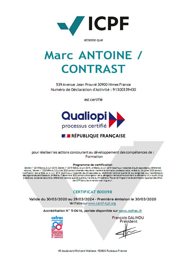 Double certification CONTRAST 1