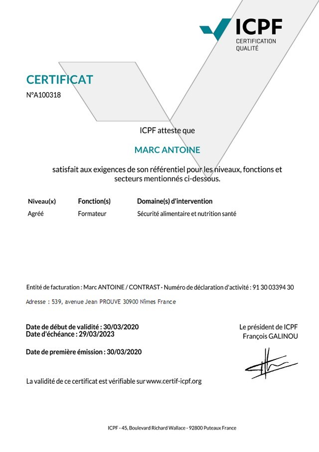 Double certification CONTRAST 2